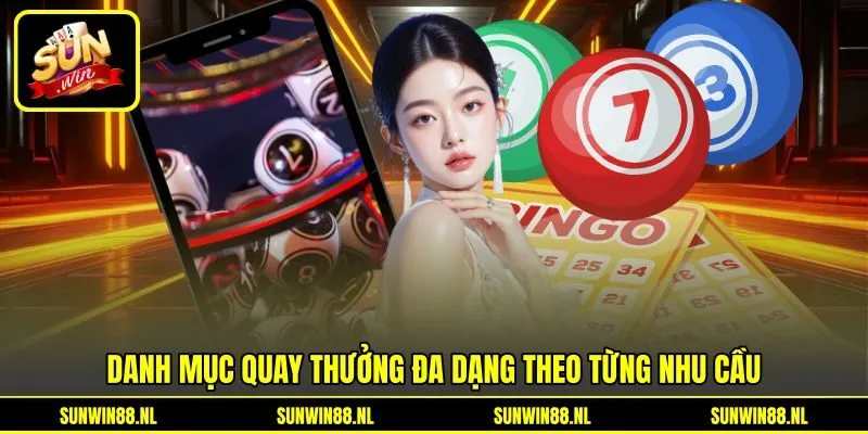 Danh mục quay thưởng đa dạng theo từng nhu cầu